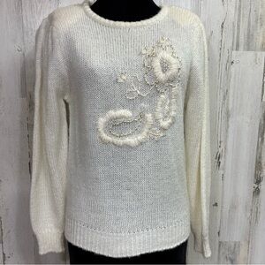 Cristina Vintage 80’s Beaded Embroidered‎ Sweater